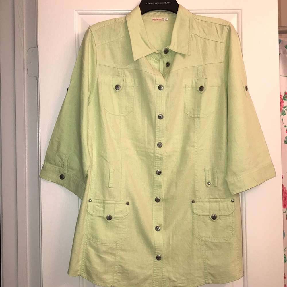 Pistachio Green Jeans Like Jacket